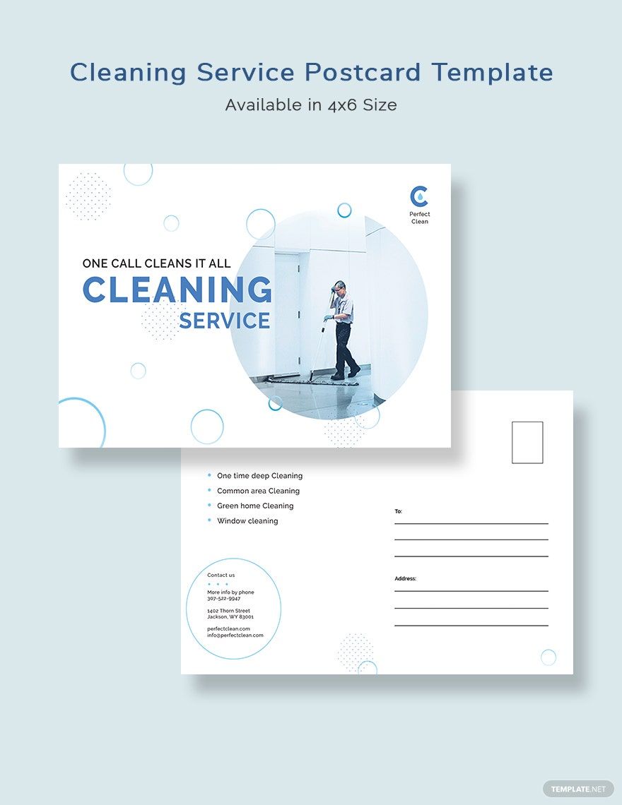 Cleaning Services Postcard Template