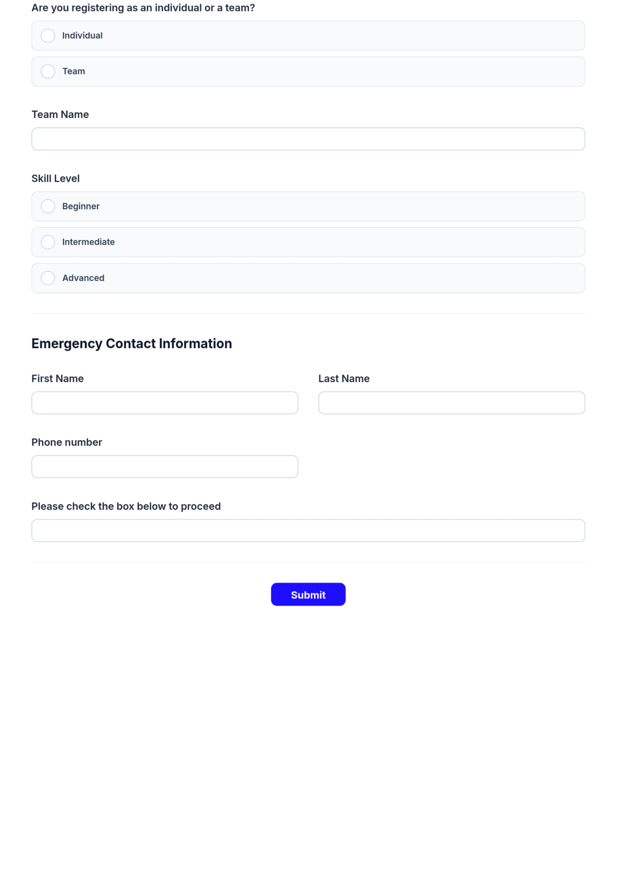 Free Sports Event Signup Form Template & AI Maker Free Sports Event Signup Form Template & AI Maker