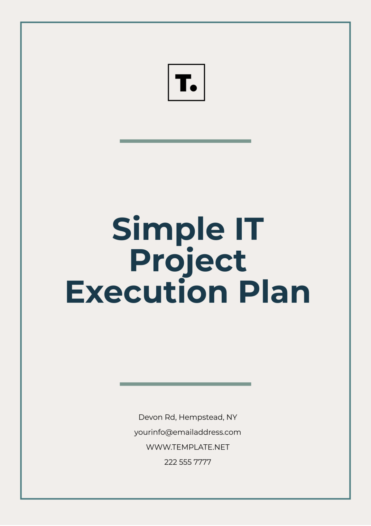 Simple IT Project Execution Plan Template - Edit Online & Download