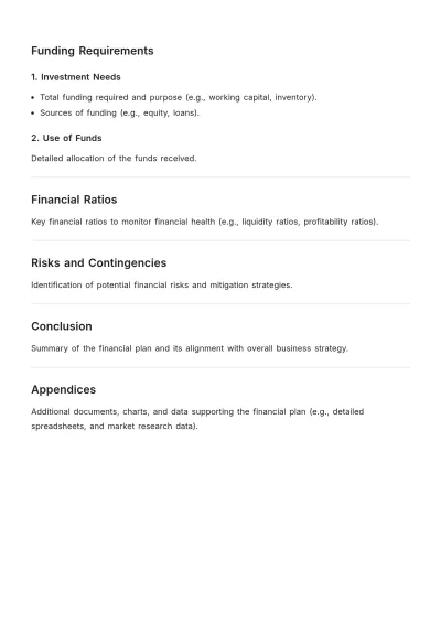 Free E-commerce Financial Plan Format Template to Edit Online