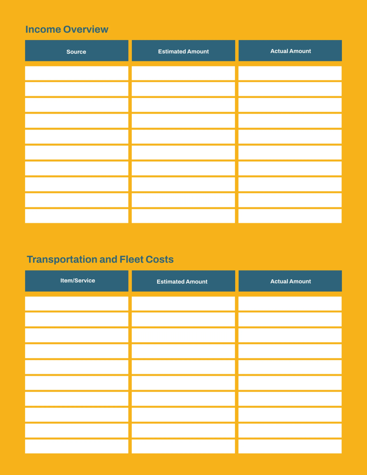 Free Logistics Company Budget Planner Template to Edit Online