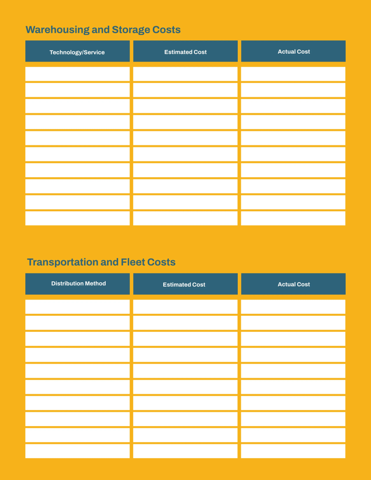 Free Logistics Company Budget Planner Template to Edit Online
