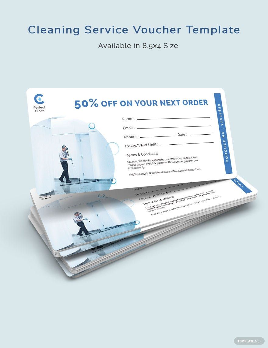 Cleaning Services Voucher Template in Word, PDF, Illustrator, PSD, Apple Pages, Publisher, InDesign