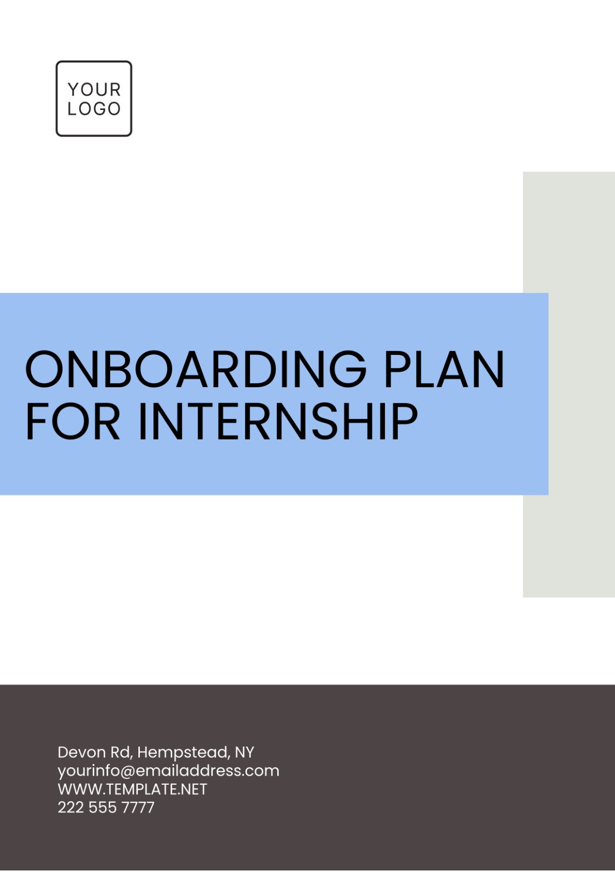 Onboarding Plan for Internship Template - Edit Online & Download