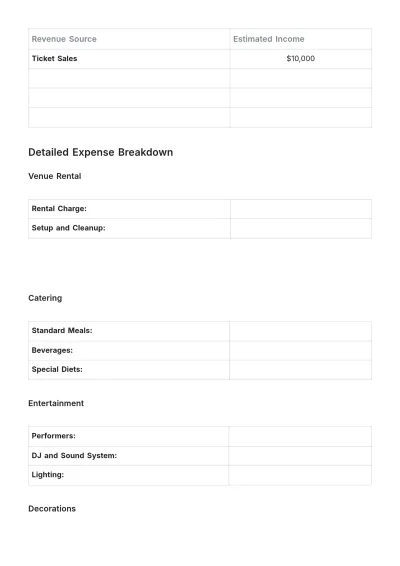 Free Event Planner Budget Template to Edit Online