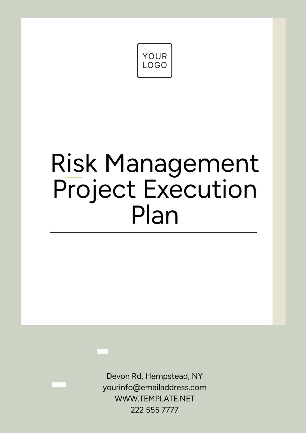 Risk Management Project Execution Plan Template - Edit Online & Download