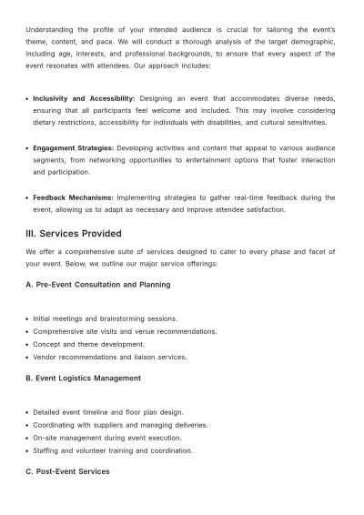 Free Event Planner Proposal Template to Edit Online