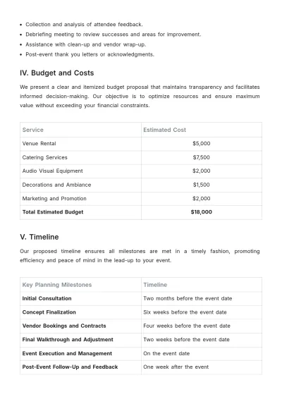 Free Event Planner Proposal Template to Edit Online