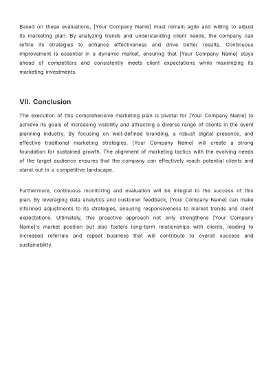 Free Event Planner Marketing Plan Template to Edit Online