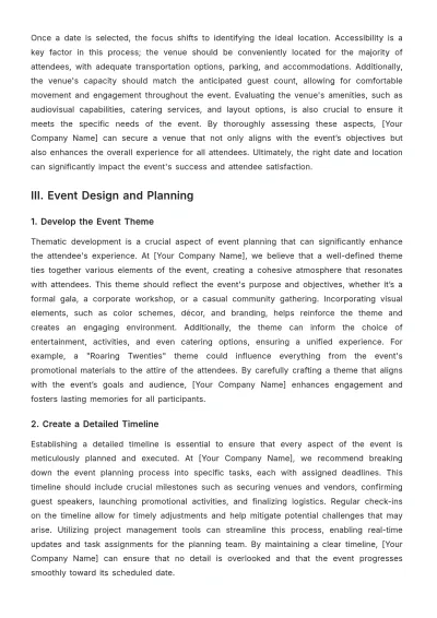 Free Event Planner Plan Template to Edit Online