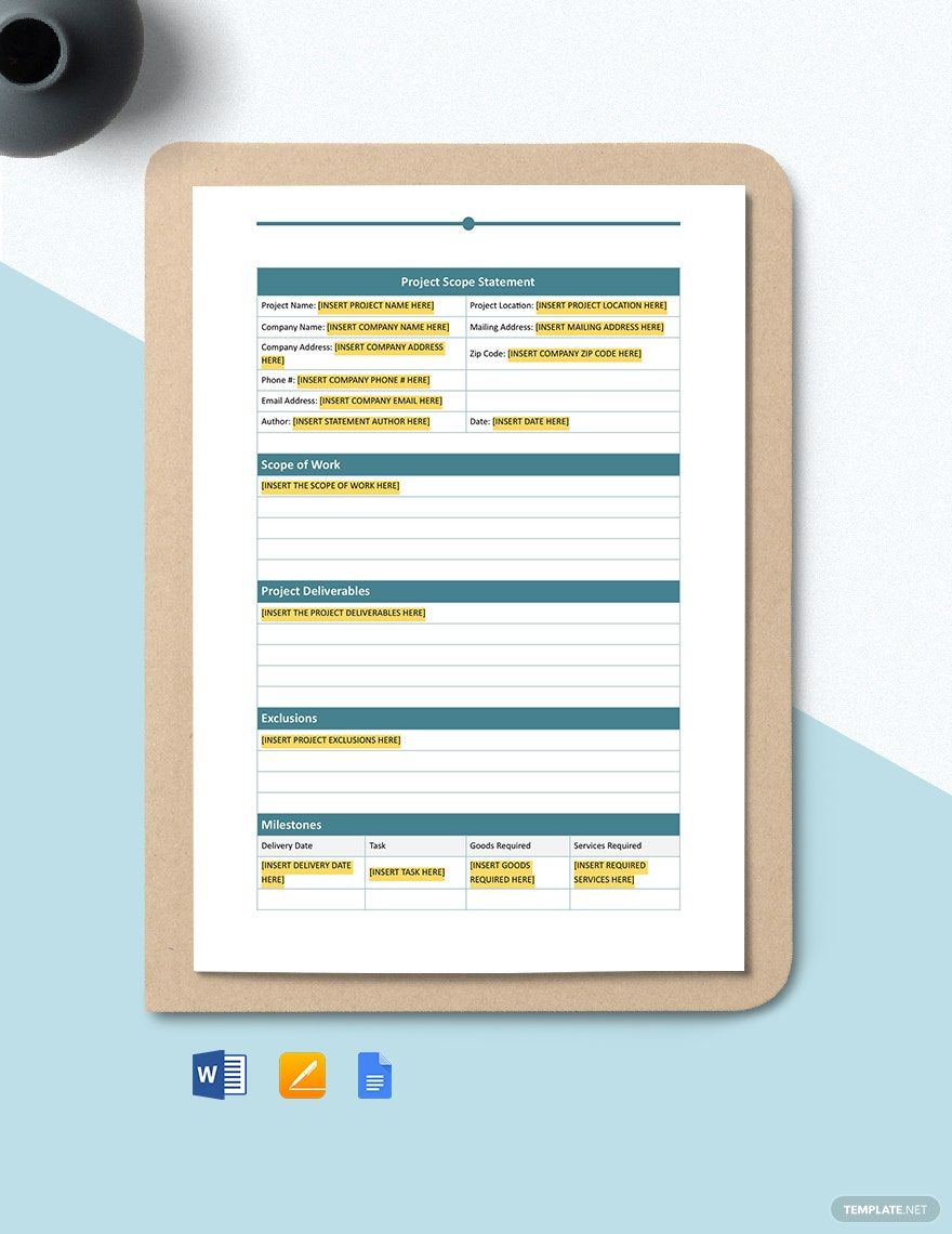 Project Scope Statement Template