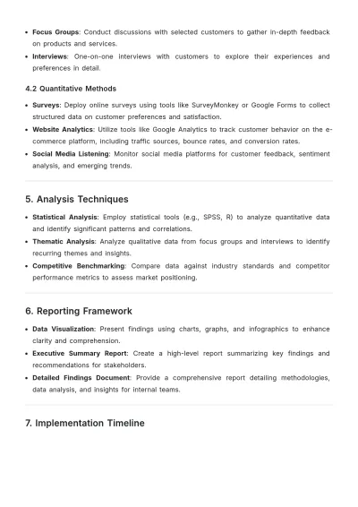 Free Market Research Design E-Commerce Plan Template to Edit Online