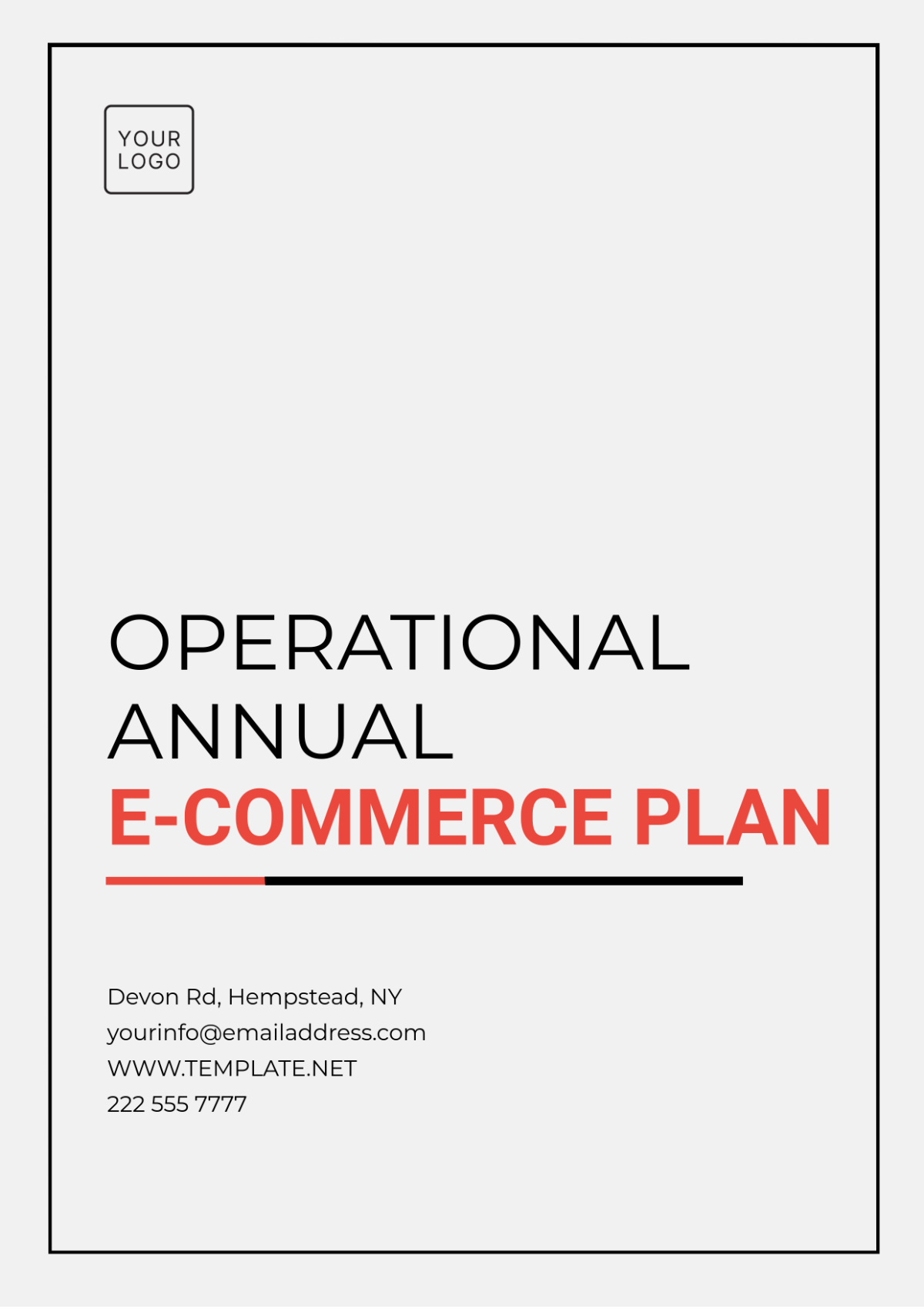 Operational Annual E-Commerce Plan Template - Edit Online & Download