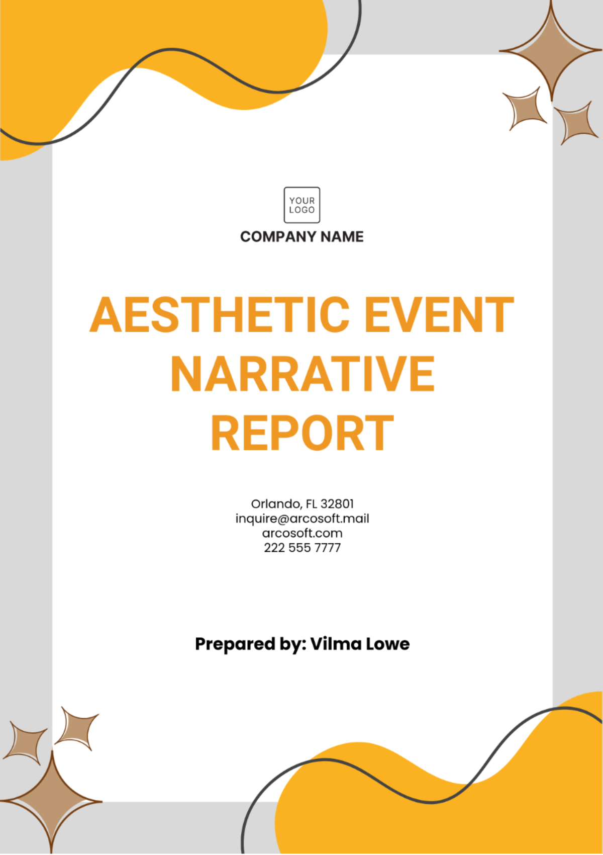 Aesthetic Event Narrative Report Template - Edit Online & Download