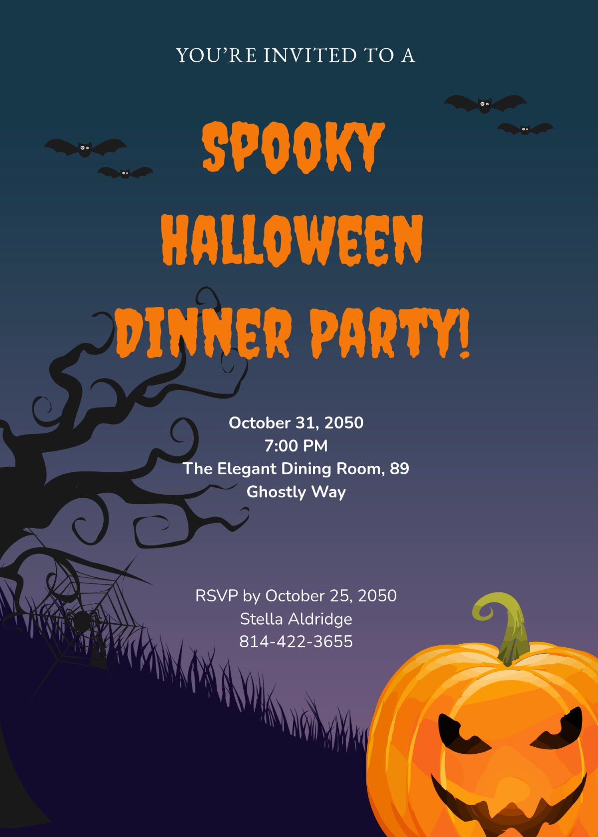 Halloween Dinner Party Invitation