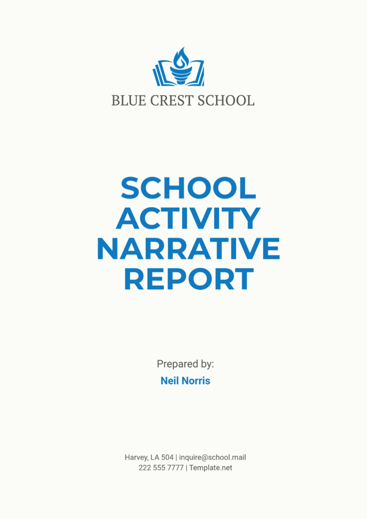 School Activity Narrative Report Template - Edit Online & Download