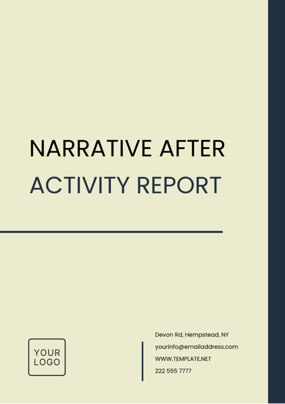 Narrative After Activity Report Template - Edit Online & Download