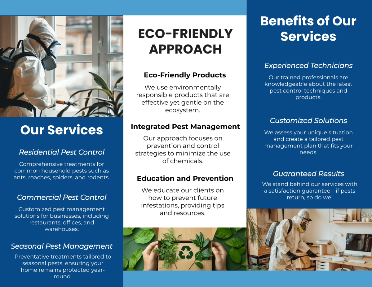Free Pest Control Service Brochure Template to Edit Online