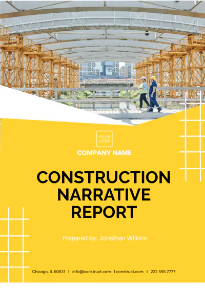 Free Construction Narrative Report Template to Edit Online