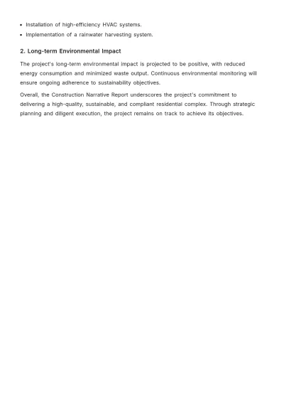 Free Construction Narrative Report Template to Edit Online