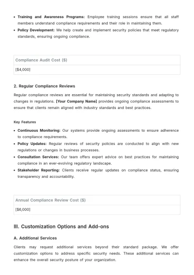 Free Security Service Plan Template to Edit Online