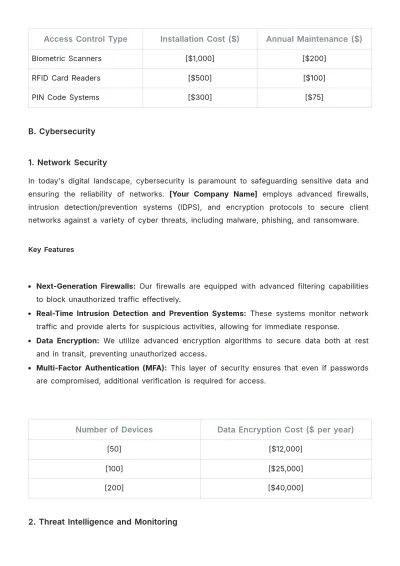 Free Security Service Plan Template to Edit Online