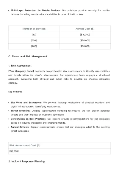 Free Security Service Plan Template to Edit Online