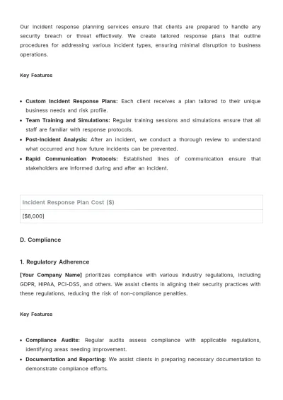 Free Security Service Plan Template to Edit Online