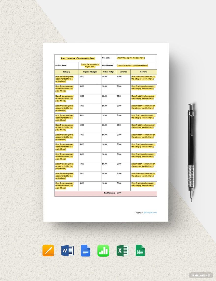 Sample Software Budget Template