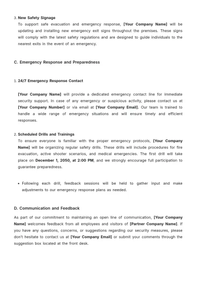 Free Security Service Notice Template to Edit Online