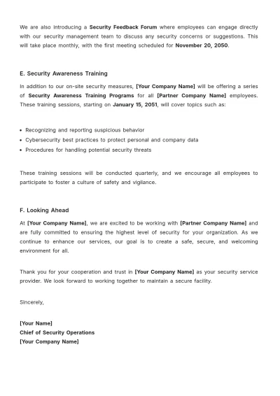 Free Security Service Notice Template to Edit Online