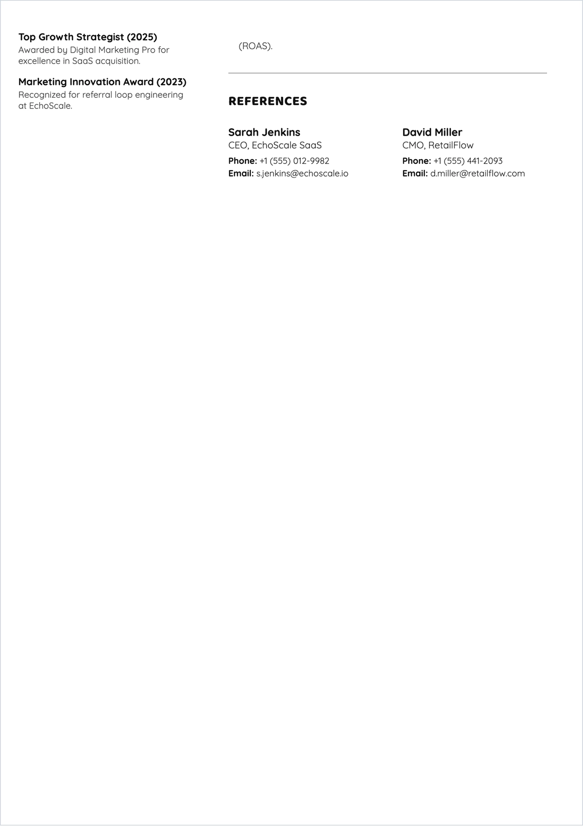 Free Freelancer ATS Resume Template, AI Resume Builder