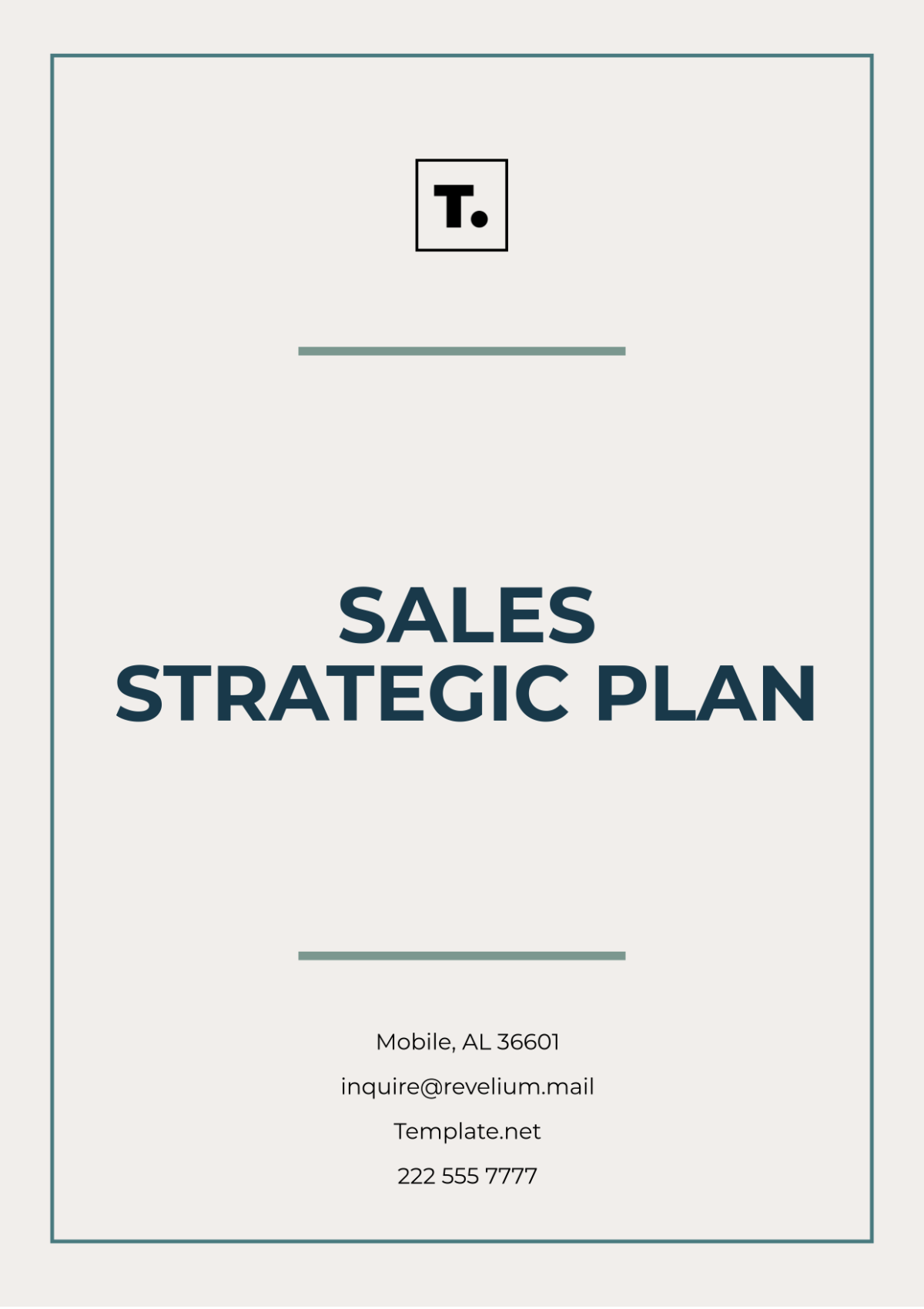 Sales Strategic Plan Template