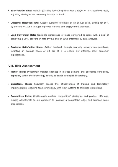 Free Sales Execution  Strategic Plan Template to Edit Online