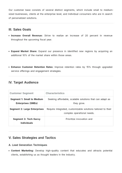 Free Business Sales Overview Strategic Plan Template to Edit Online