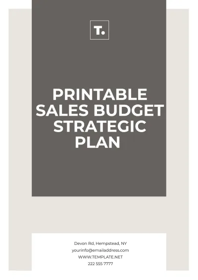 Free Printable Sales Budget Strategic Plan Template to Edit Online