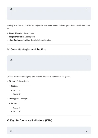 Free Annual Strategic Outline Sales Plan Template to Edit Online
