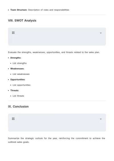 Free Annual Strategic Outline Sales Plan Template to Edit Online
