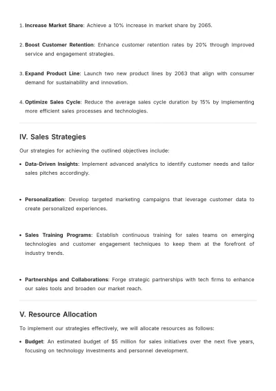 Free Sales Resource Strategic Plan Template to Edit Online