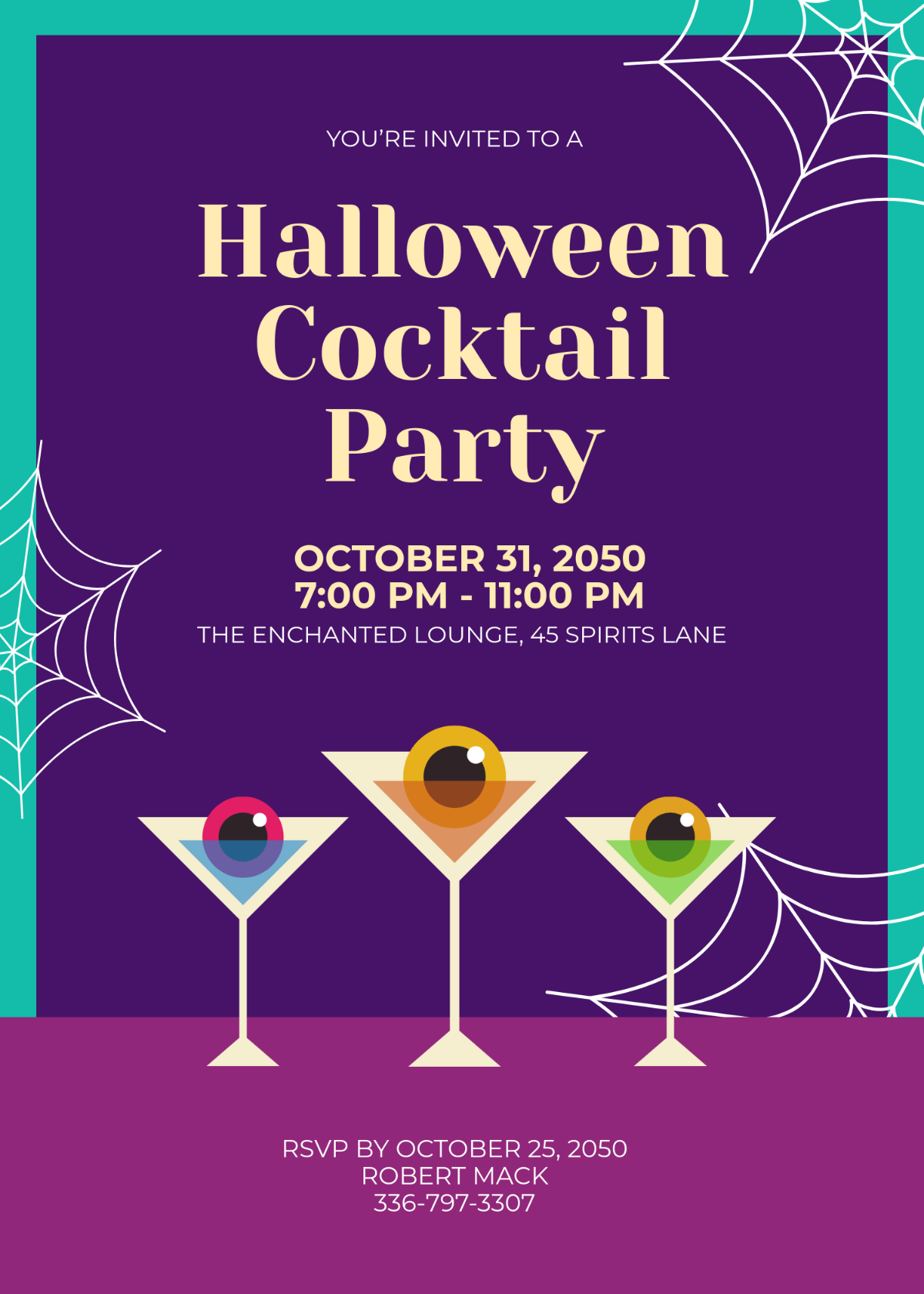 Halloween Cocktail Party Invitation