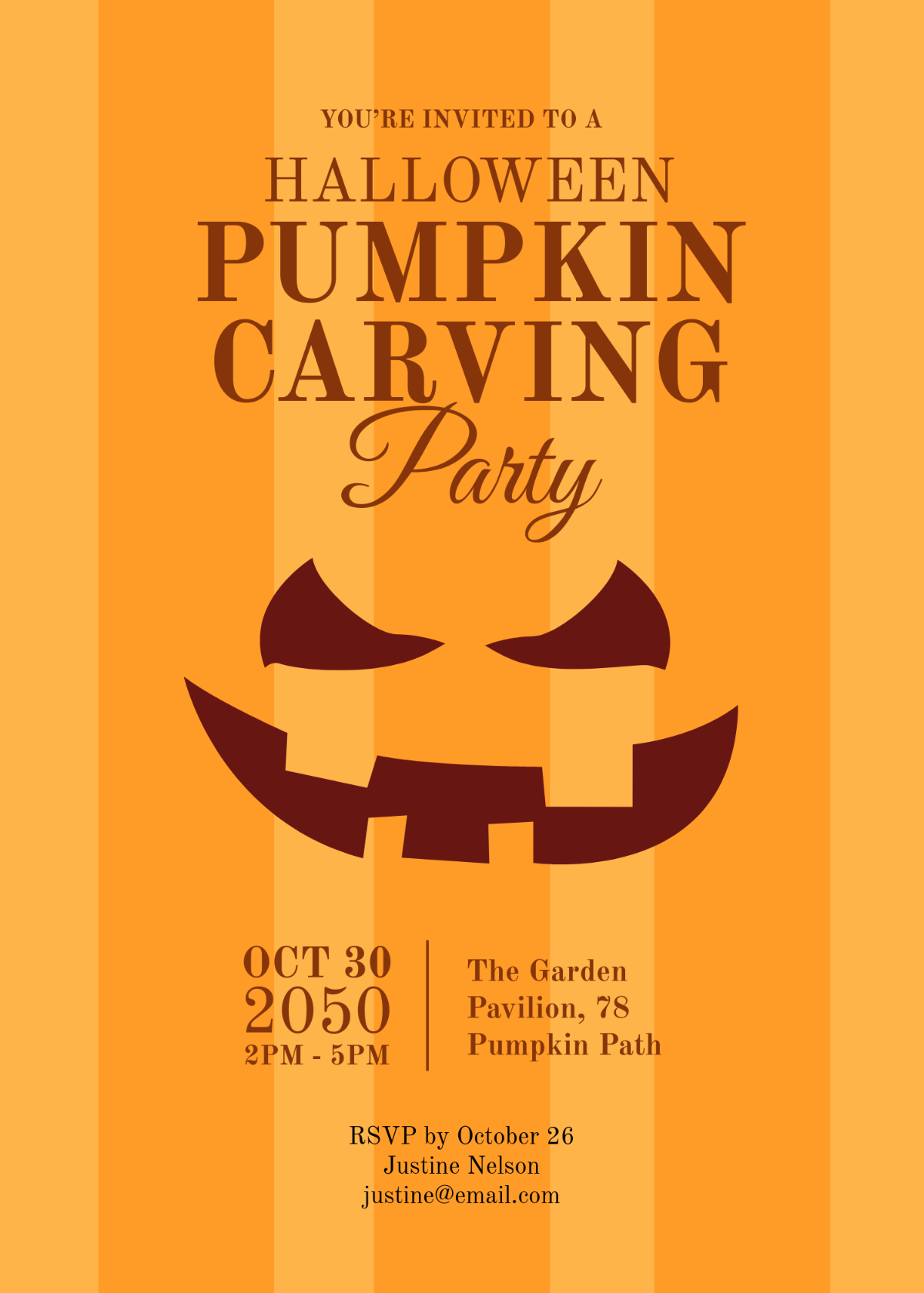 Halloween Pumpkin Carving Invitation