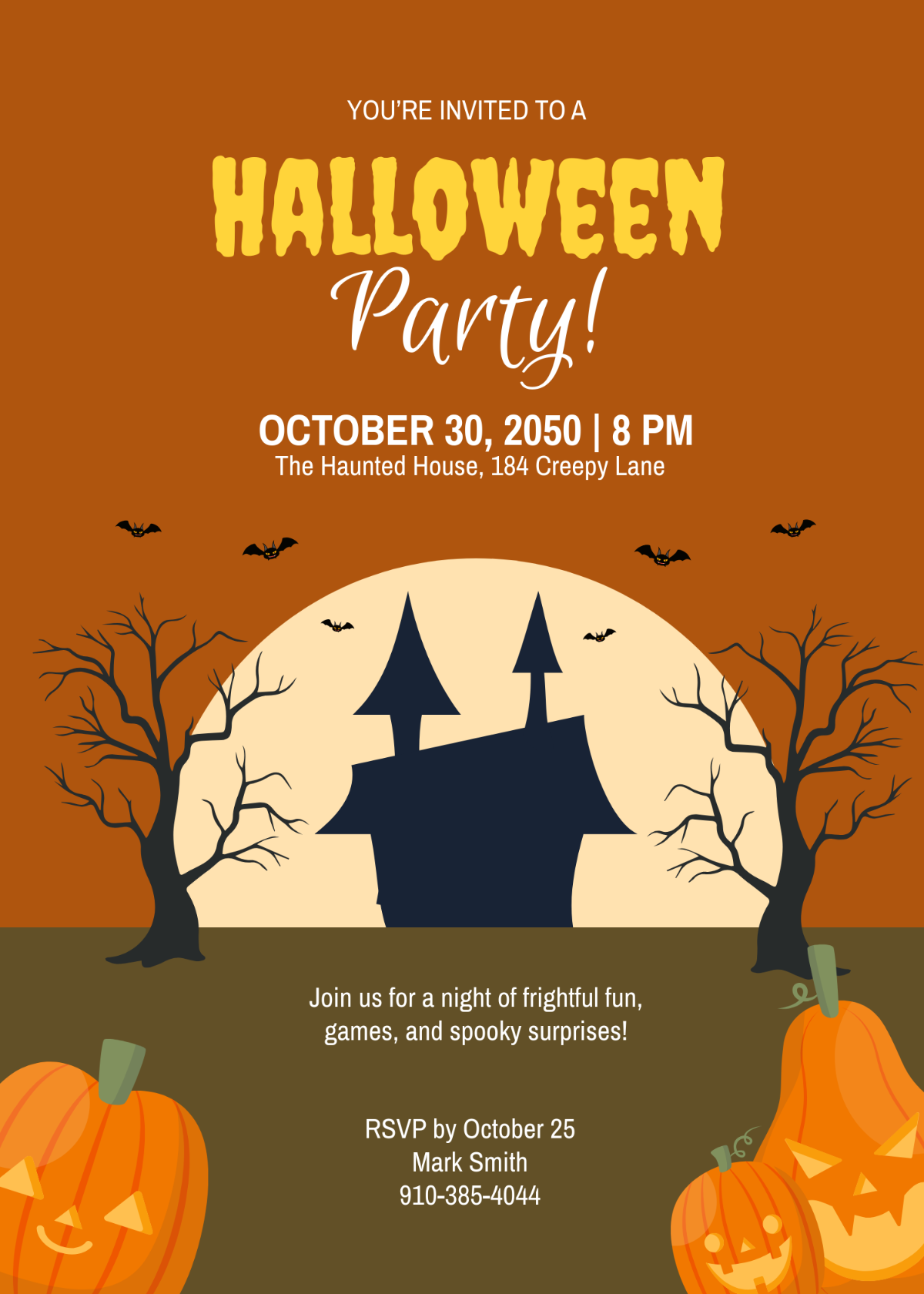 Halloween Party Invitation Card