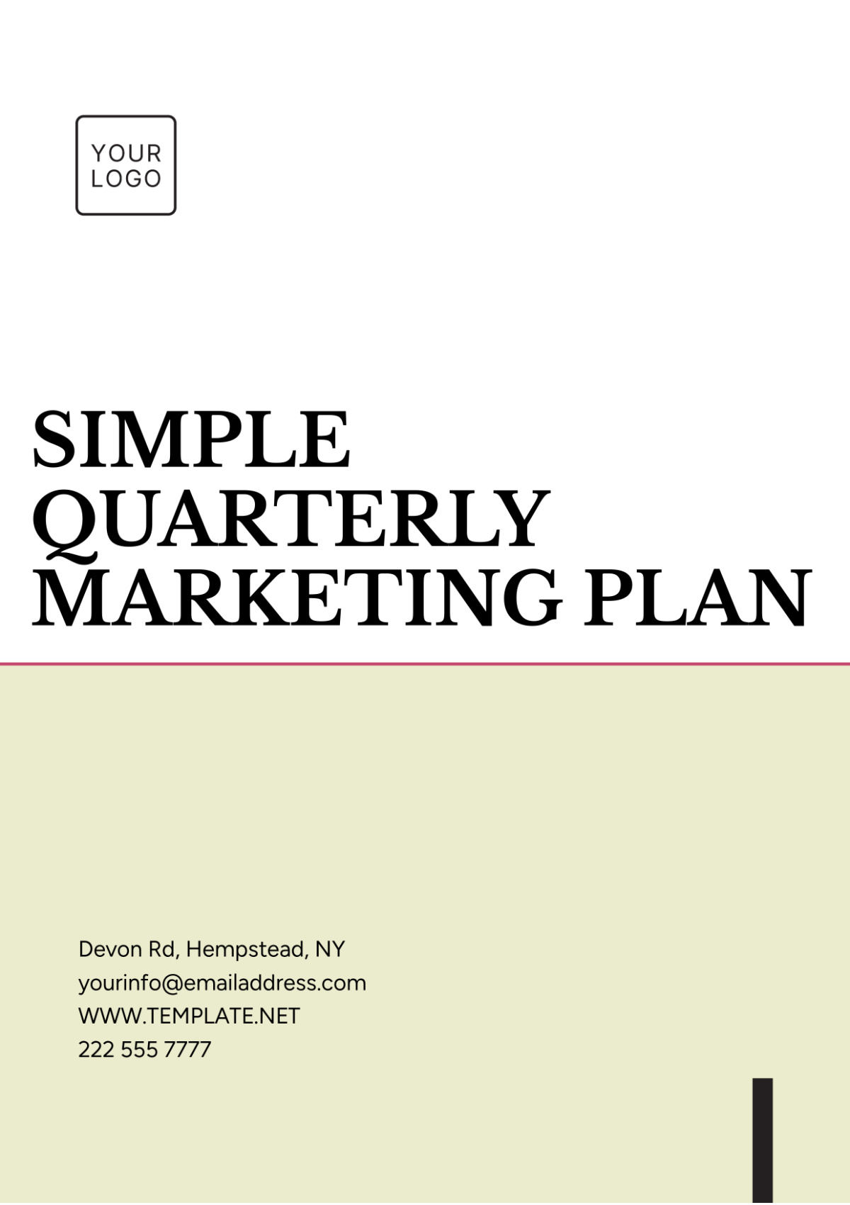 Sample Quarterly Marketing Plan Template - Edit Online & Download