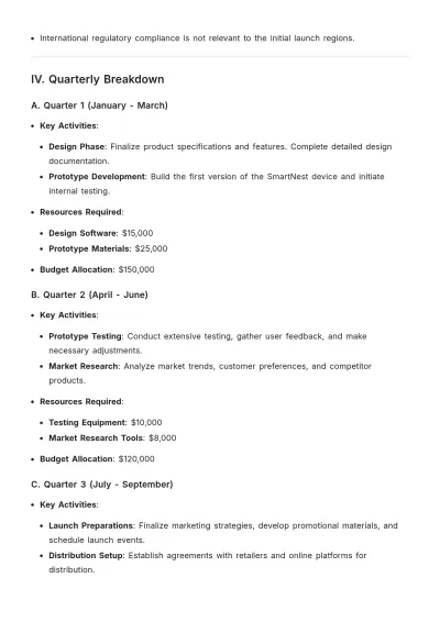 Free Project Management Quarterly Plan Template to Edit Online