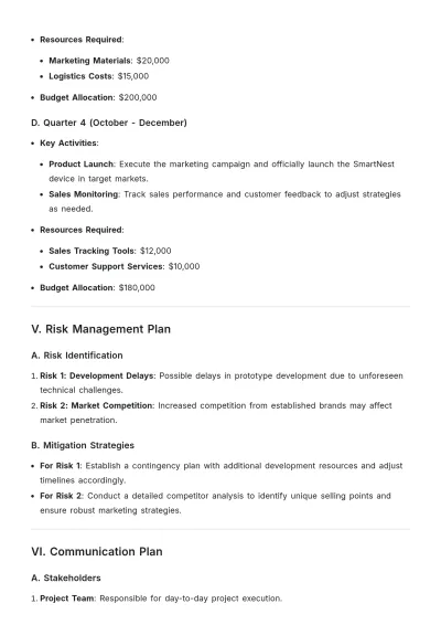 Free Project Management Quarterly Plan Template to Edit Online