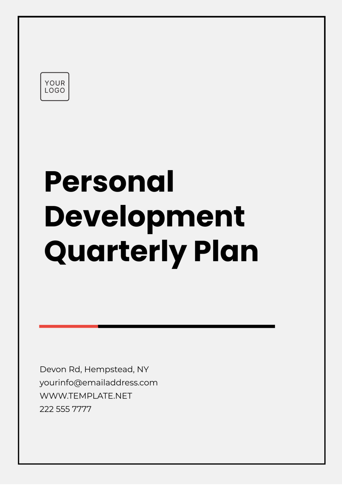 Personal Development Quarterly Plan Template - Edit Online & Download