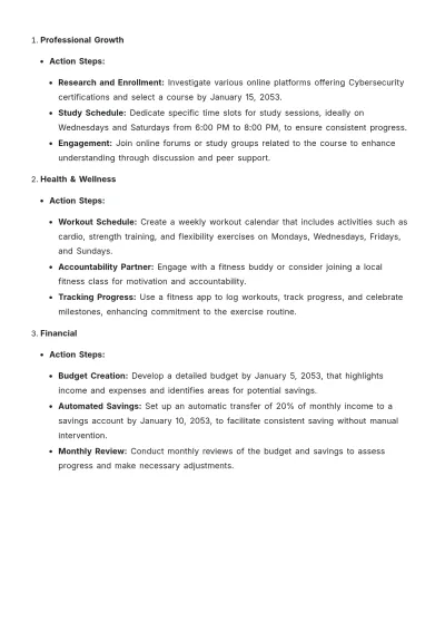 Free Goal Setting Quarterly Plan Template to Edit Online