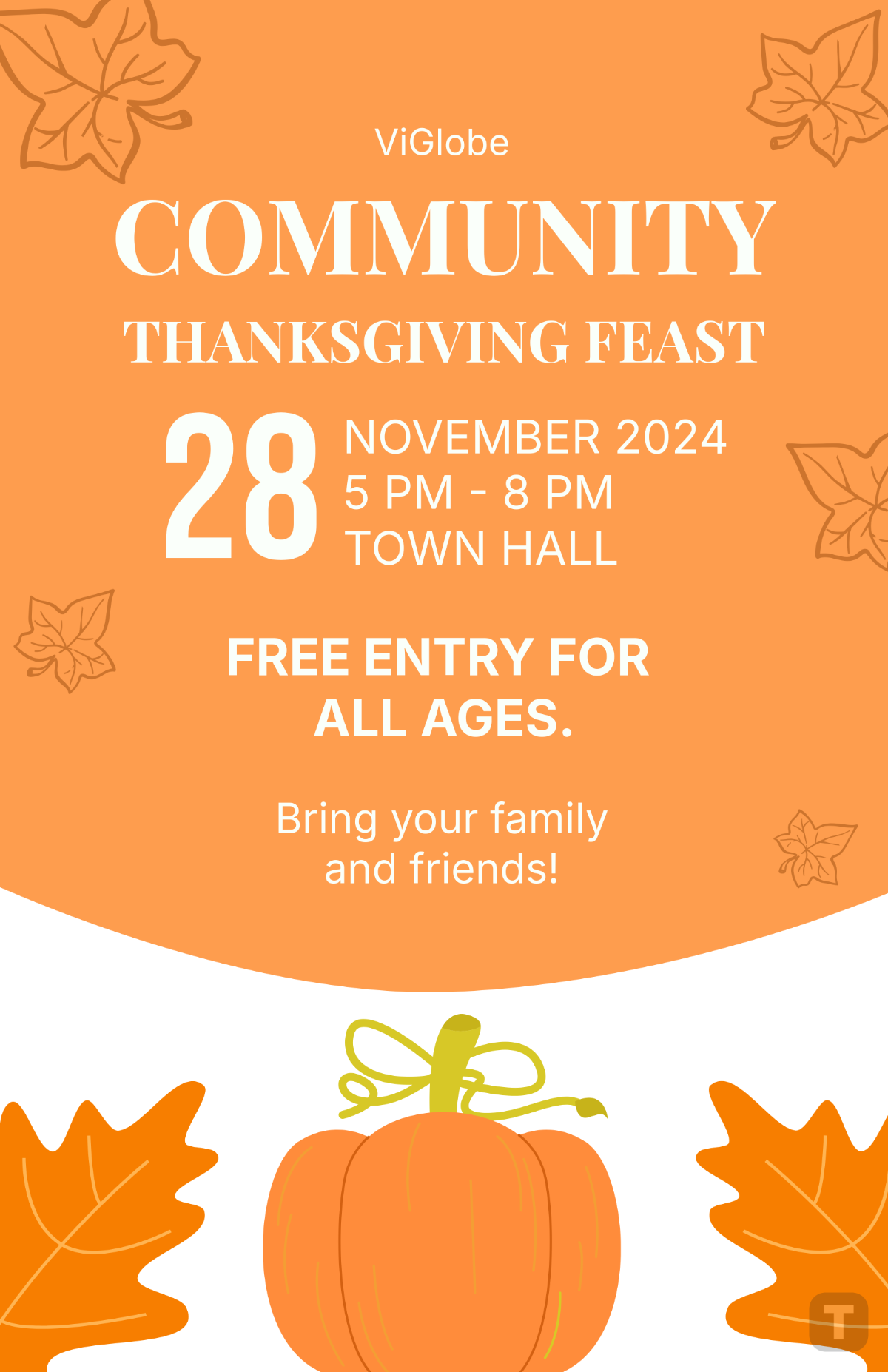 Free Thanksgiving Poster Design Template To Edit Online