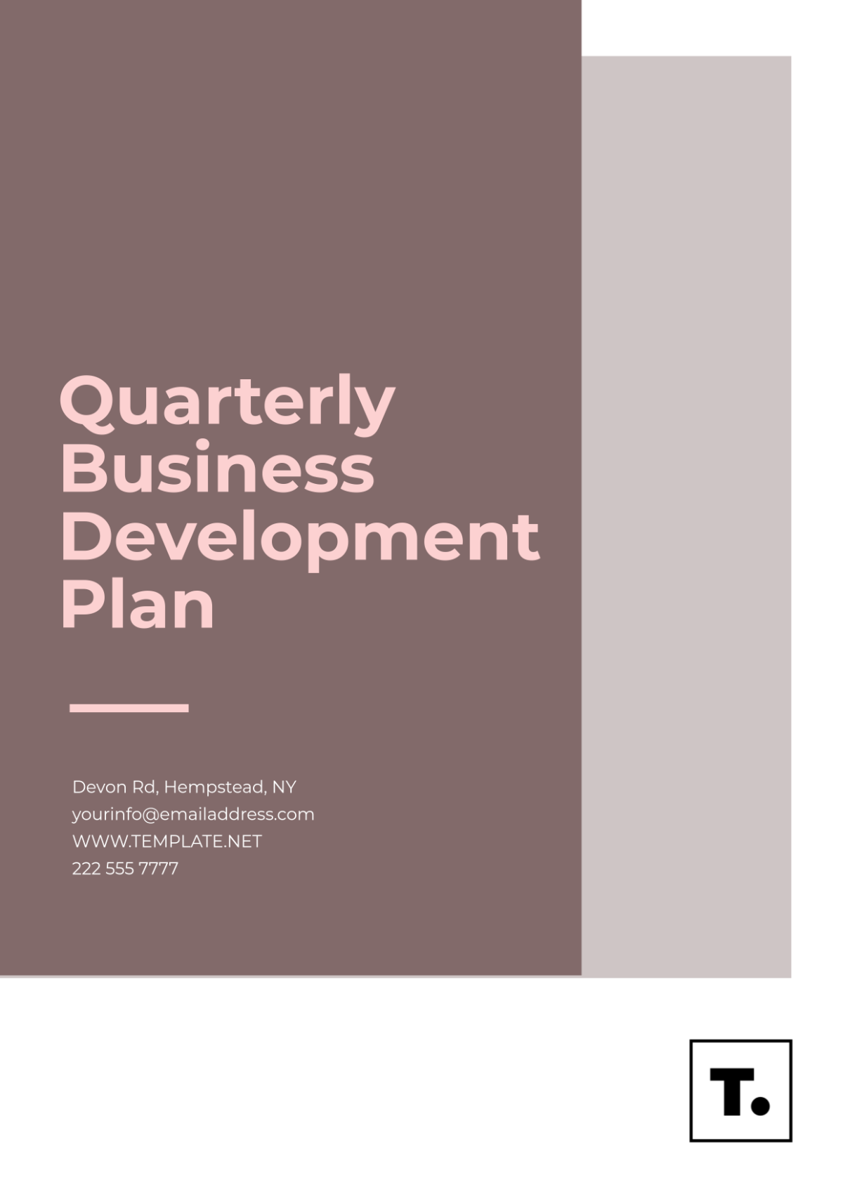 One-Page Quarterly Plan Layout Template - Edit Online & Download