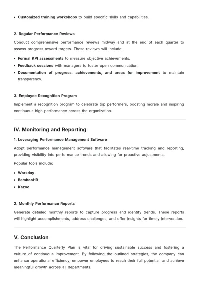 Free Performance Quarterly Plan Template to Edit Online